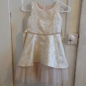 Girl dress beige and gold color